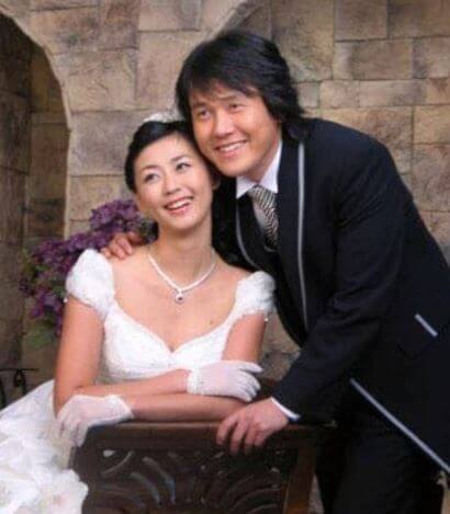 Miki Yim with her husband Sung Kang on their wedding day.